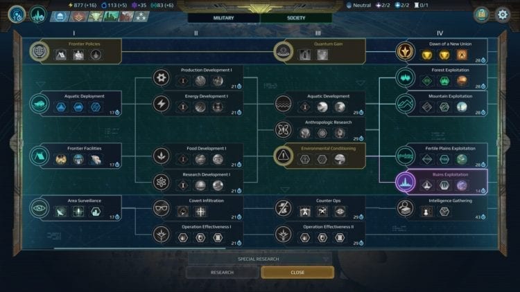 Age Of Wonders Planetfall Review Tech Tree